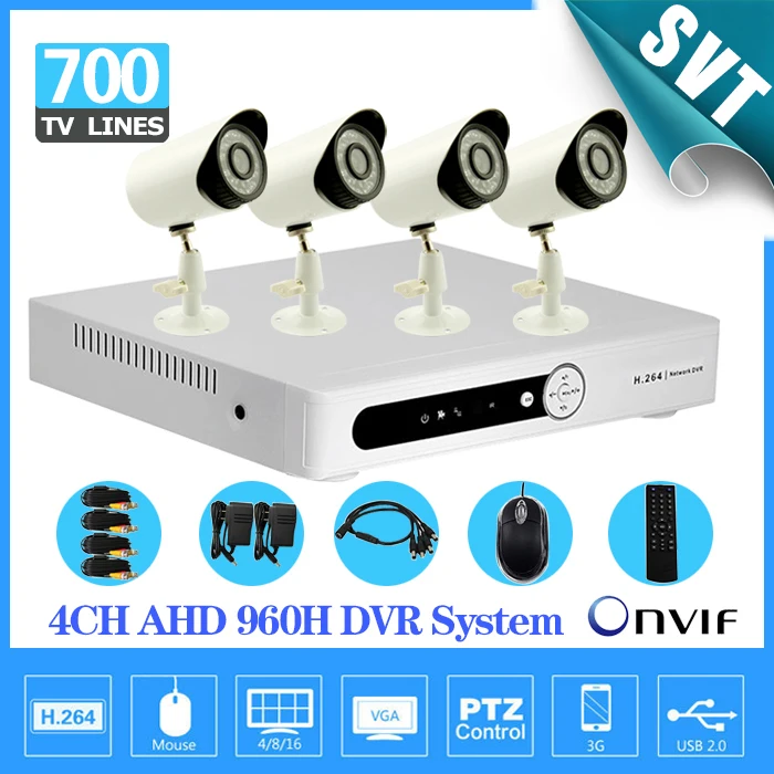 Главная видеонаблюдения 4ch 960 h ахд wi-fi dvr nvr запись комплект 700 ТВЛ день ночь камеры