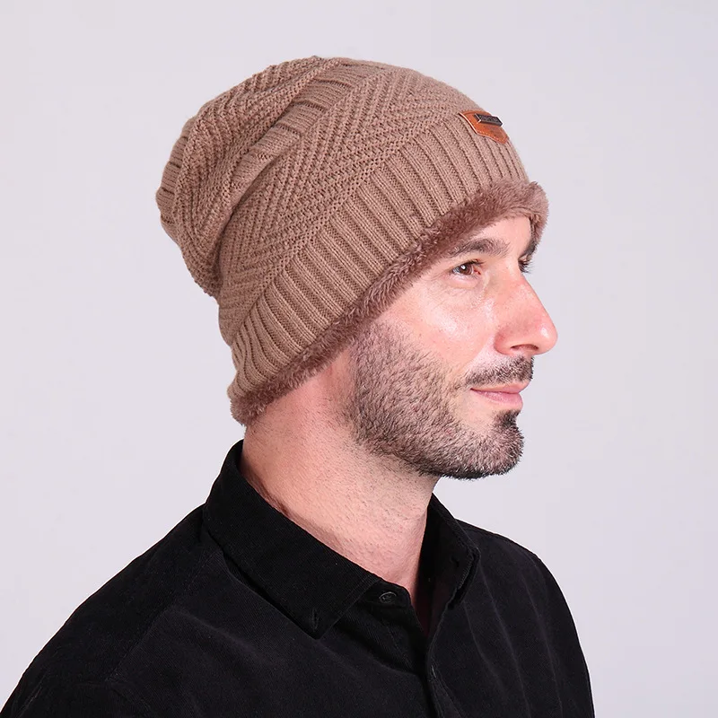 

New Add wool hat Unisex Knitted Winter Cap Beanies Solid Color Hip-hop Snap Slouch Skullies Bonnet beanie Hat Gorro