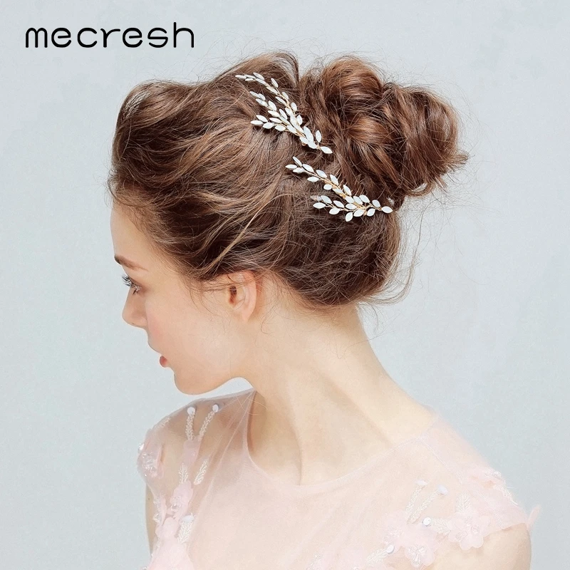 

Mecresh Lovely Crystal Wheat Bridal Hair Combs Wedding Jewelry Cute Branch Rhinestone Princess Headpiece Women Accessories FS178