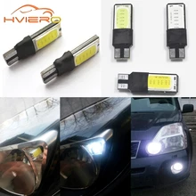 2Pcs Bright T10 White Blue Led W5w DC 12V Double COB Canbus No Error 6 Smd Car Interior Bulbs Backup Parking signal Trunk light