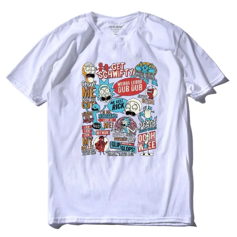 COOLMIND Хлопковая мужская футболка Рик и Морти, Повседневная футболка с принтом для мужчин, футболка с коротким рукавом и круглым вырезом, мужские футболки RI0116A - Цвет: RI0116A-BS