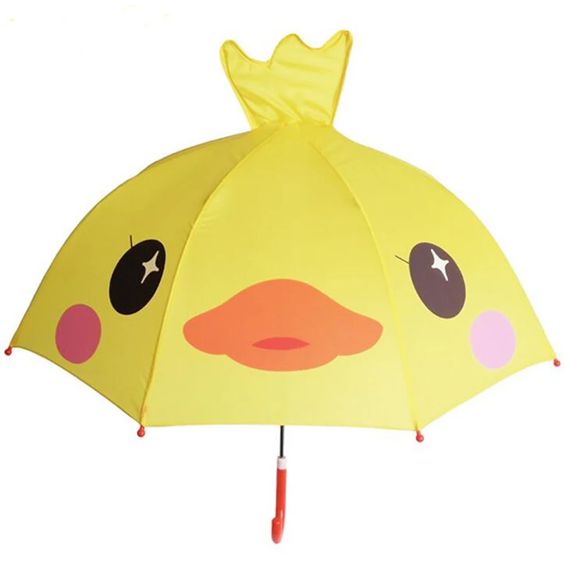 Cute Cartoon Children Umbrella animal creative long-handled 3D ear modeling kids umbrella For boys girls Cat Duck