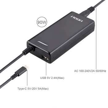 

Udoli 5-20V 90W Type-C USB-C USB C Notebook Adapter Laptop Charger for Macbook ChromeBook Pixel Blade Stealth Xiao mi Nexus
