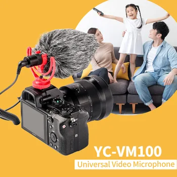

YC-VM100 Universal Compact On-Camera Video microphone 3.5mm for Nikon Canon Sony DSLR Cameras and Camcorders iPhone
