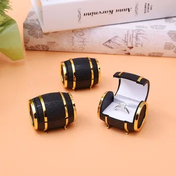 

4x5cm Cartoon Ring Box Flocking Earring Box Phnom Penh Beer Barrel Shape Box 3pcs Jewelry Display Organizer