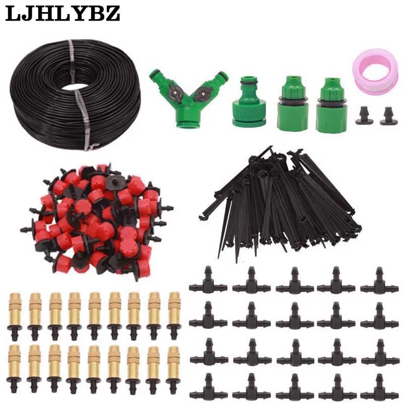 

30M Garden DIY Automatic Watering Micro Drip Irrigation System Garden Self Watering Kits with Adjustable Dripper Spray Cooling