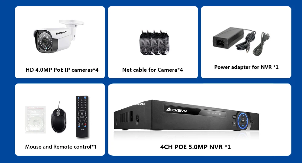 4CH CCTV системы 5MP 4MP PoE NVR металла открытый 4.0MP IP камера система протокола ONVIF облако 1080 P 5.0MP комплект обнаружения движения ночное видение