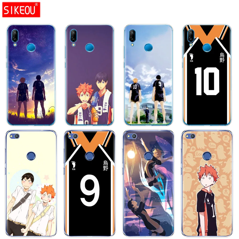 

Silicone Cover Phone Case For Huawei P20 P7 P8 P9 P10 Lite Plus Pro 2017 p smart Haikyuu Hinata attacks Anime Manga Volleyball