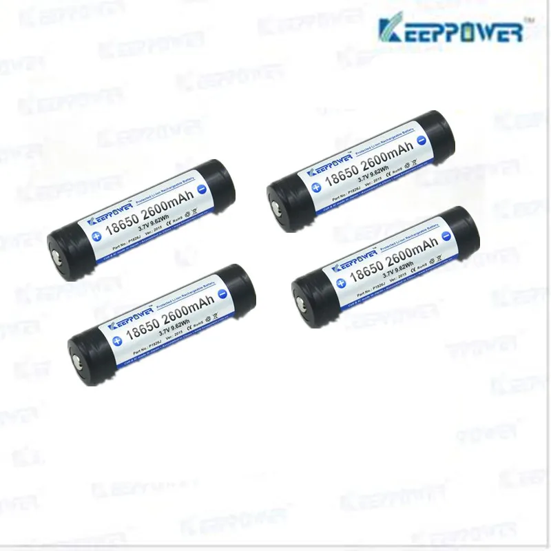 4 шт. Keeppower 18650 2600 мАч батареи 3 7 в Втч защищенная литий ионная аккумуляторная
