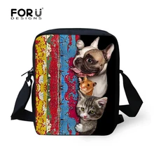 Forudesigns/3D Французский бульдог Для женщин небольшая сумка женская через плечо Сумки для Обувь для девочек женские Повседневное сумка bolsas