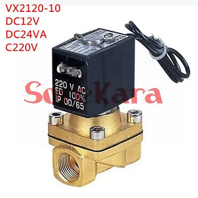 

DC24V 3/8" Electric Solenoid Valve Air Water Valve VX2120-10 2 Way 2 Position Normally Closed Direct Acting SMC Type