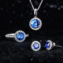 Роскошные 18 К твердое золото природного алмаза сапфировый кулон, серьги и кольцо с сапфиром самым высоким рейтингом сапфир комплект ювелирных изделий