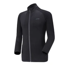 Li-Ning Мужская серия бадминтон, куртки, обычная посадка 86% полиэстер 12% спандекс, черная подкладка, спортивный свитер на молнии AWDN953 COND18