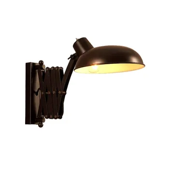 

Retractable Wall Sconce Black Metal Wall Lamp Loft Vintage Wall Lights Extend Arm LED Lamp Swing Arm Led Sconce Lighting Home