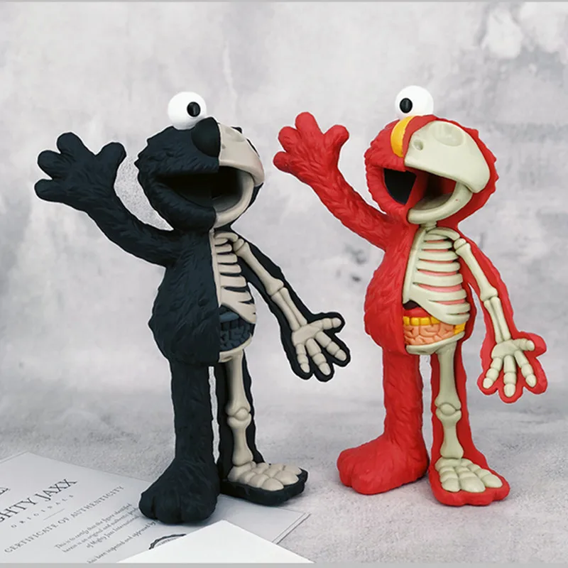

Mighty Jaxx JasonFreeny Original Fake KAWS Sesame Street BFF ELMO Dissected PVC Action Figure For Home Decorations X13