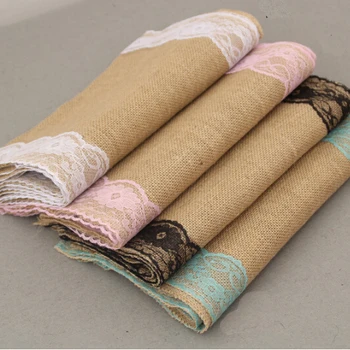 

Dearest 4pcs/lot burlap lace table runner 30*275cm for wedding