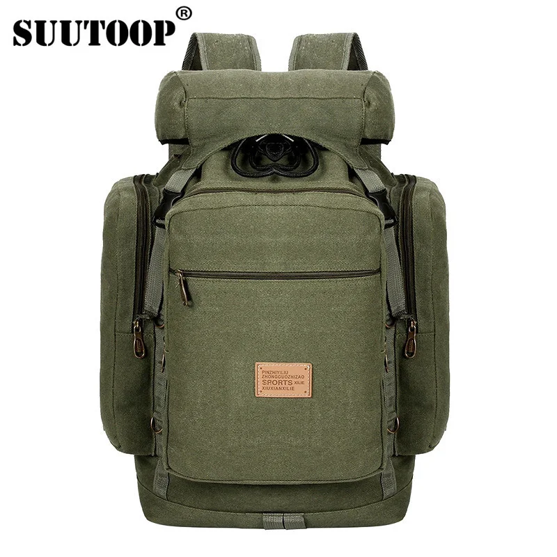 Billige Männer Armee Große Kapazität Reise Military Rucksack Männlichen Bergsteigen Camp Leinwand Casual Multifunktions Taschen Für Männliche