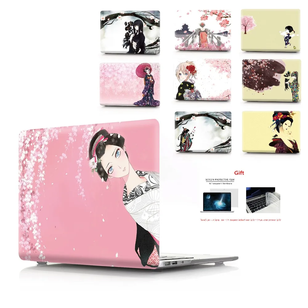 

color printing notebook case for Macbook Air 11 13 Pro Retina 12 13 15 inch Colors Touch Bar New Pro 13 15 or New Air 13 Kimono