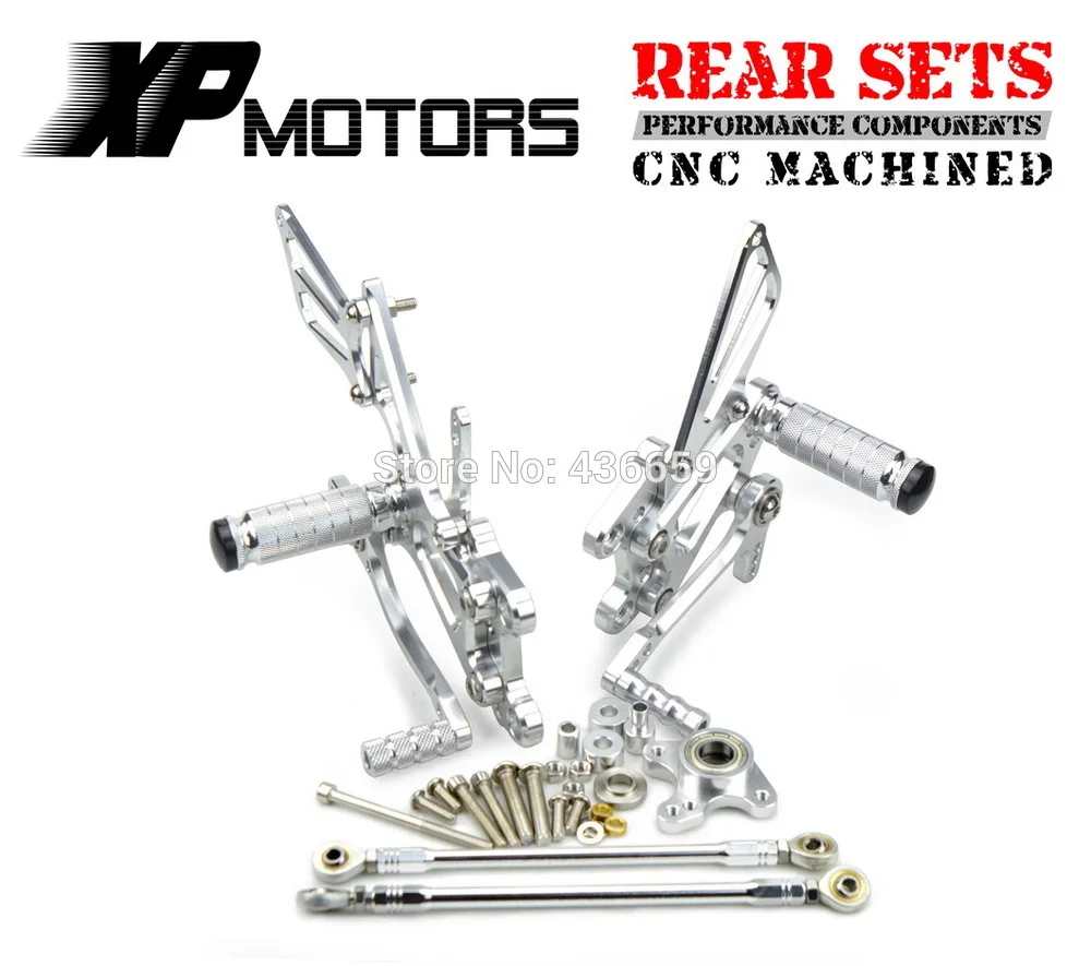 

Silver CNC Billet Racing Foot Control Adjustable Foot Pegs Rear Sets For Honda CBR600RR 2003 2004 2005 2006