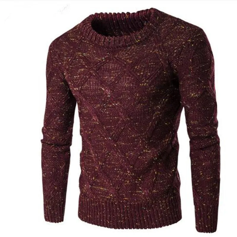 Sweater Men 2017 Brand Thickening Pullover Sweater Male O-Neck Color Dot Slim Fit Knitting Mens Sweaters Man Pullover Men XXL KL
