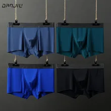DANJIU ремень Лето Ice Silk, для мужчин нижнее белье сексуальные мужские боксеры шорты тонкие дышащие мягкие мужские трусы однотонные бесшовные трусики