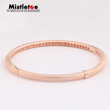 

Mistletoe 925 Sterling Silver Matte Brilliance Bangle Bracelet, Mistletoe Rose European Jewelry