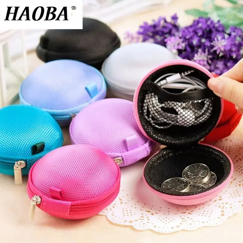 

HAOBA 1pcs Portable Mini Earphone Wire Storage Pouch Bag Soft Headset Earbuds Box SD Card Box for Earphone TF Cards Money Box