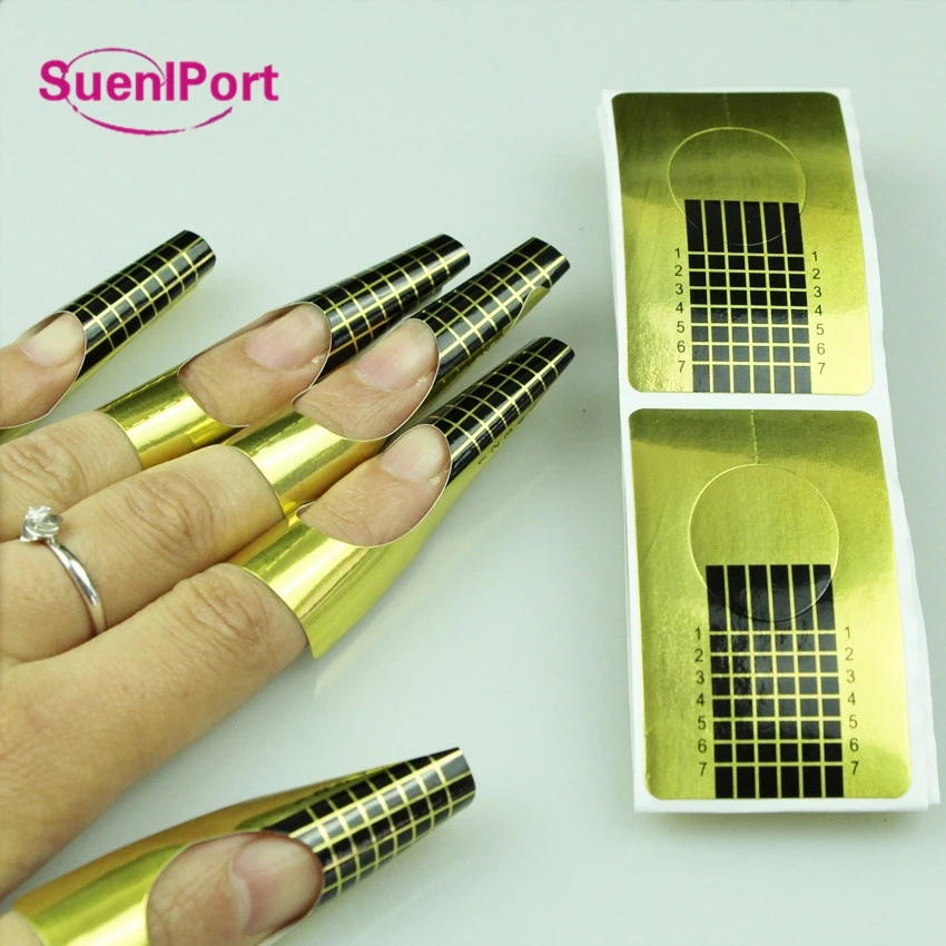 

Sune l Port 100pcs Nail Form For Acrylic UV Gel Tip Nail Forms Extension Guide French DIY Tools Nail Art Beauty Tool Stickers