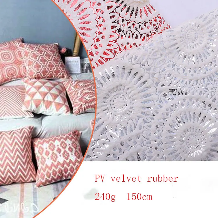 

Factory direct pillow fabric PV velvet rubber Asian silver geometric flannel