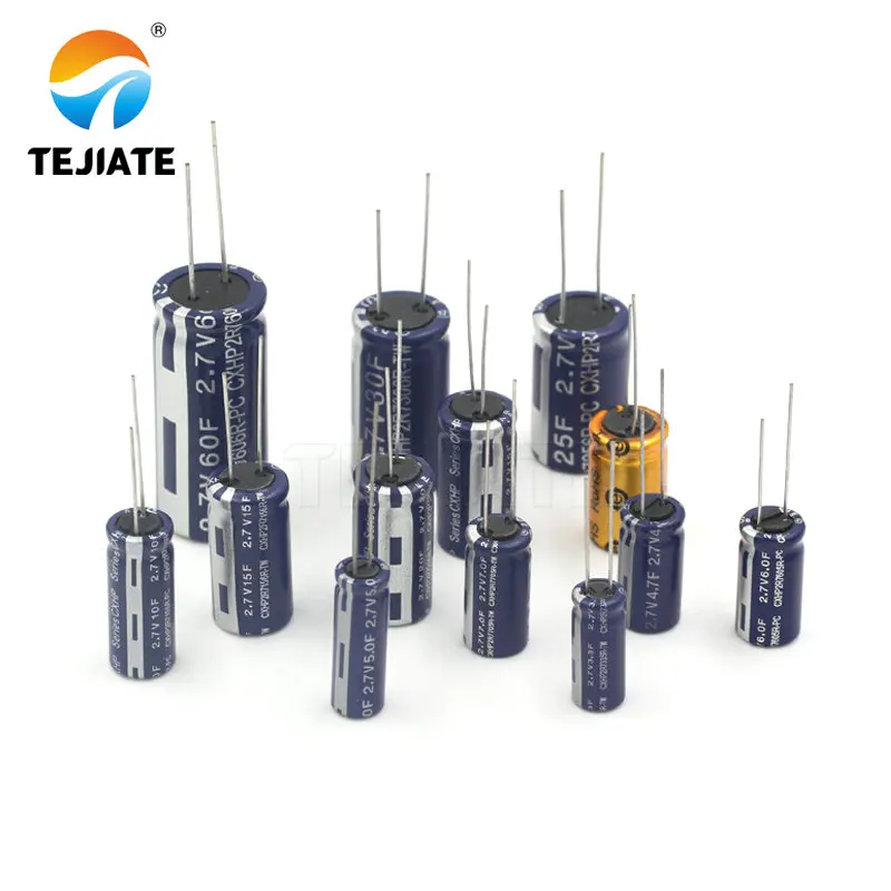 2PCS super capacitor farad capacitor 2.7V 2F 3.3F 4F 4.7F 5F 6F 7F 8F 10F 15F 20F 25F 30F 60F