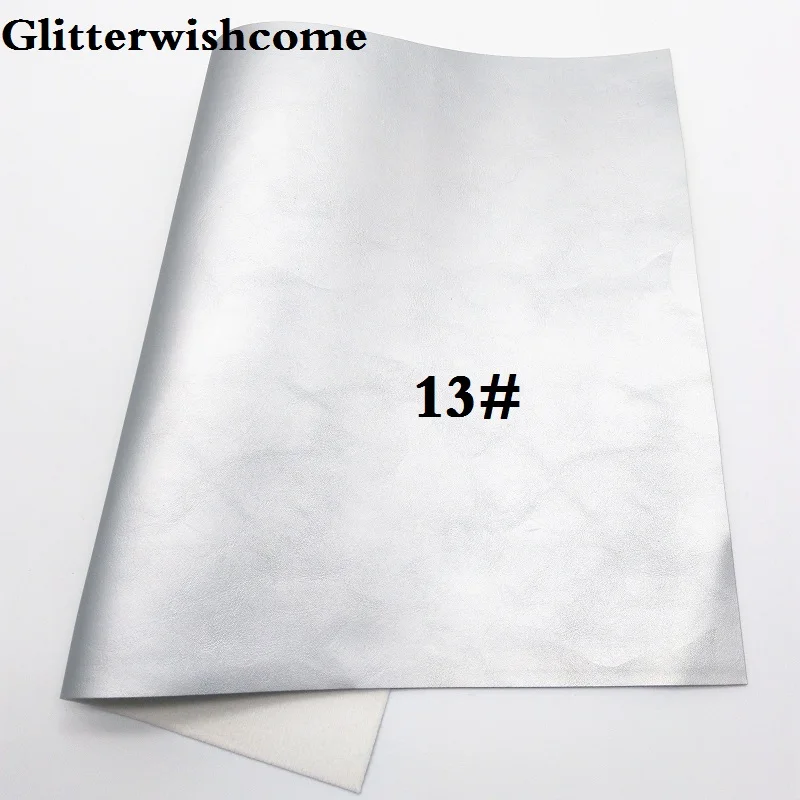 Glitterwishcome 30X134 см мини рулон синтетическая кожа, Флуо металлик гладкая кожа ткань винил для луков, GM015A - Цвет: 13