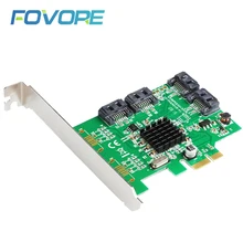 SATA 3 pci e pcie ssd контроллер pcie ssd SATA адаптер 4 PCI express SATA port multiplier карты чип Marvell 88SE9215 низкий профиль