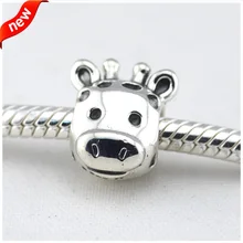 Подходит для Пандора браслеты Жираф Подвески серебряные бусины 925 пробы