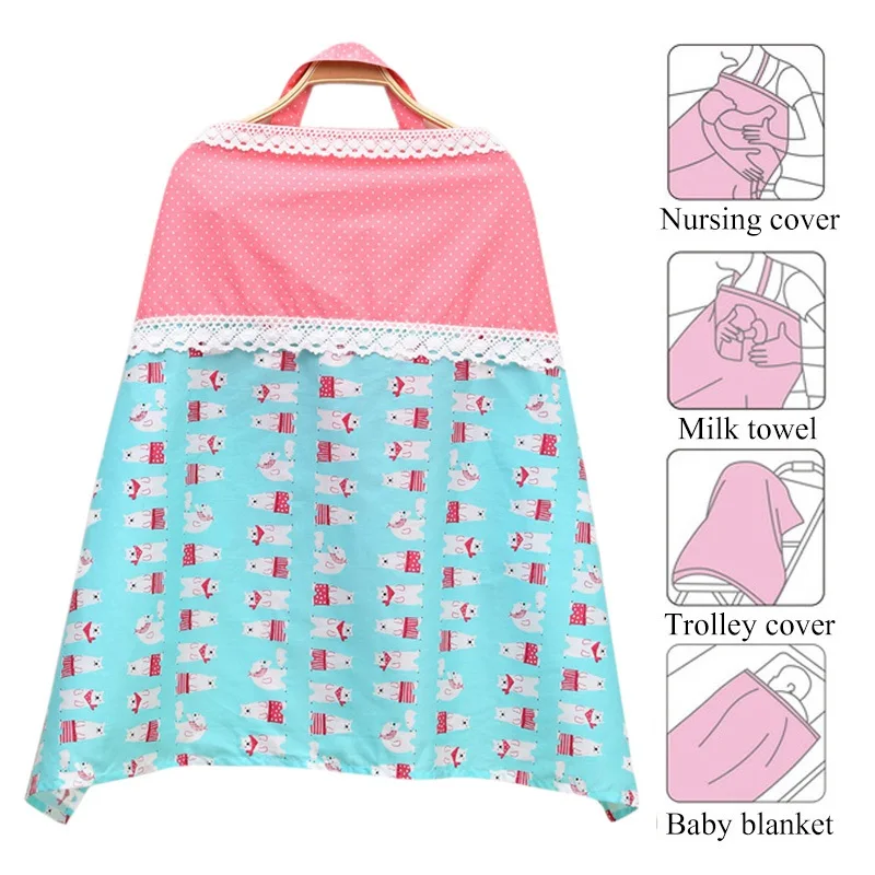 Breastfeeding Cover Breathable Cotton Baby Nursing Cover Muslin Cartoon Mother Apron Blanket Infant Breast Feeding Nursing Cover
