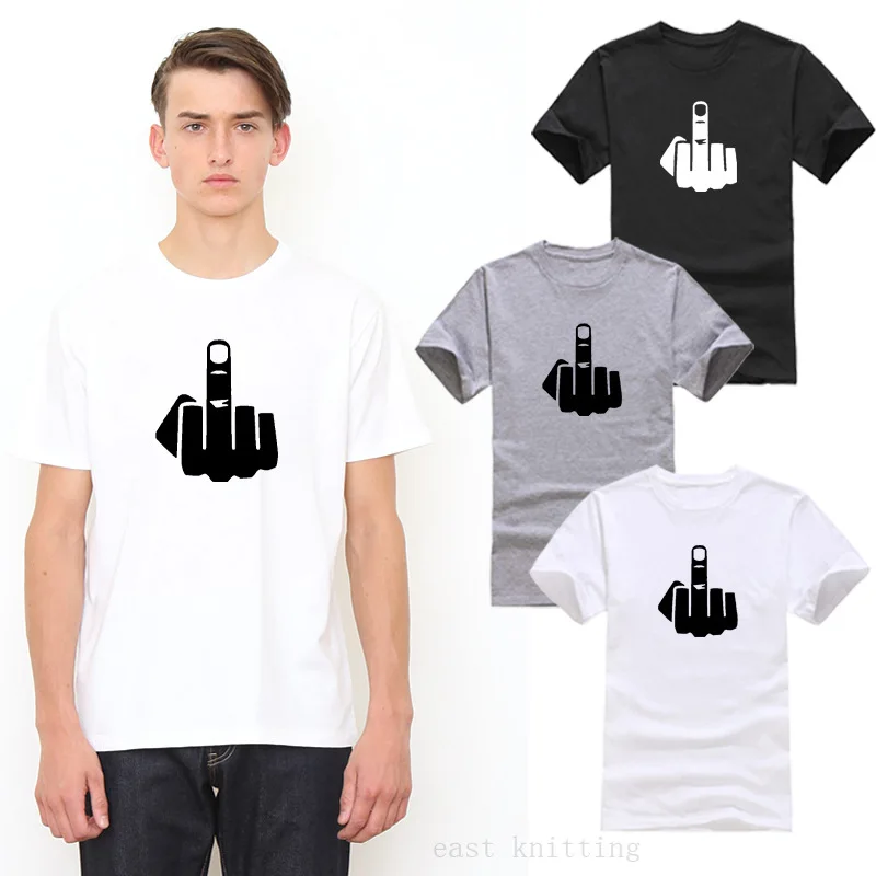 

BTFCL 2019 T Shirt Men New Simple and Interesting Creative Finger Pattern Printing European and American Men's T-shirt