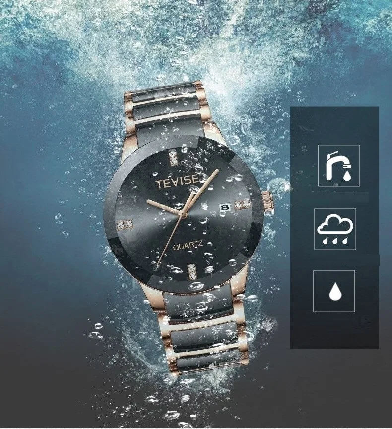TEVISE Man Watch 2019 Luxury Brand Quartz Wristwatch Mens Ceramic Casual Personality Male Clock erkek kol saati T845GS (8)