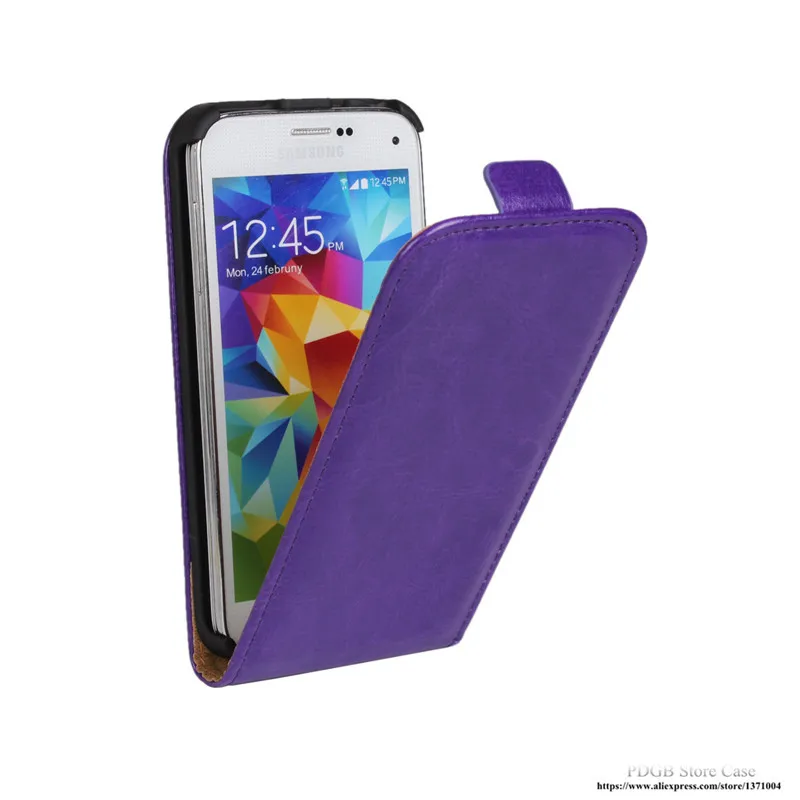 Роскошный Вертикальный чехол-книжка из искусственной кожи в стиле ретро для samsung Galaxy S2 S3 S4 S5 mini S6 Edge S Plus Duos XCover 2 Note 3 4 - Цвет: Фиолетовый
