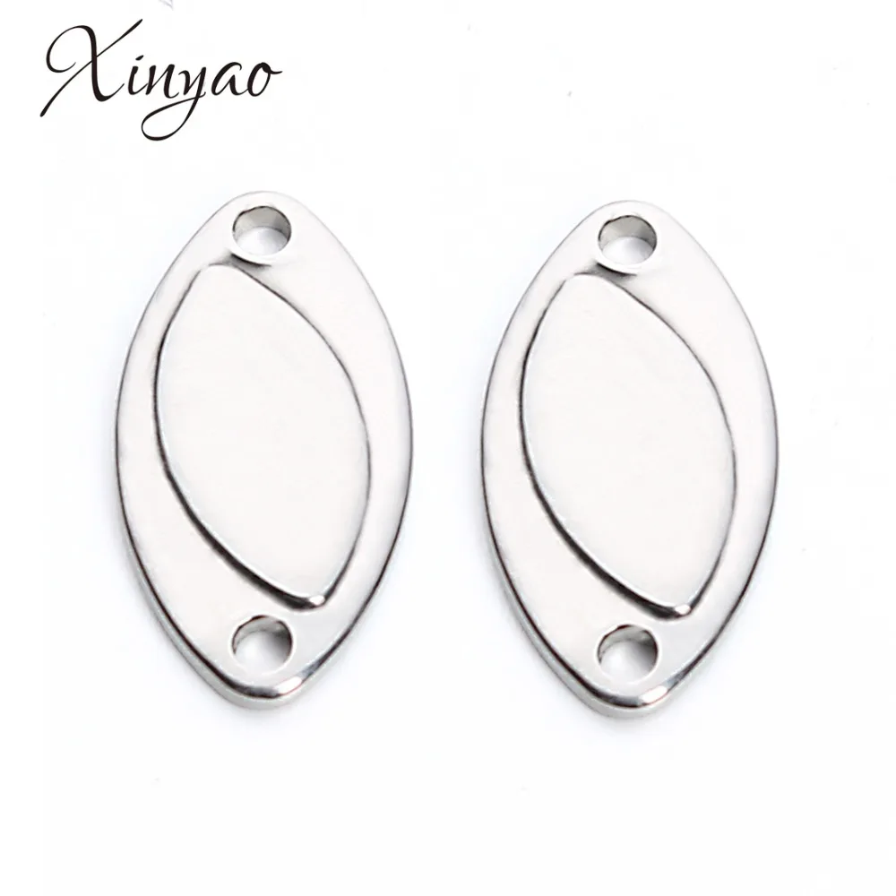 

XINYAO 20pcs/lot 9x18mm Stainless Steel Oval Pendants Silver Tone Color Blank Stamping Tag Pendant Necklace Diy Jewelry Making