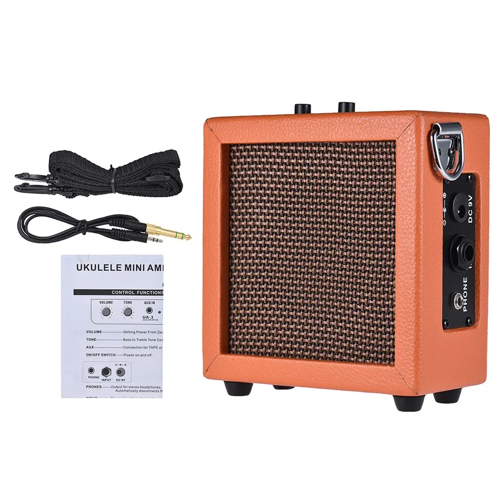 

Battery Powered Mini Guitar Bass Ukulele Ukelele Amp Amplifier Speaker High-Sensitivity 3 Watt 9-Volt with Volume Tone Control