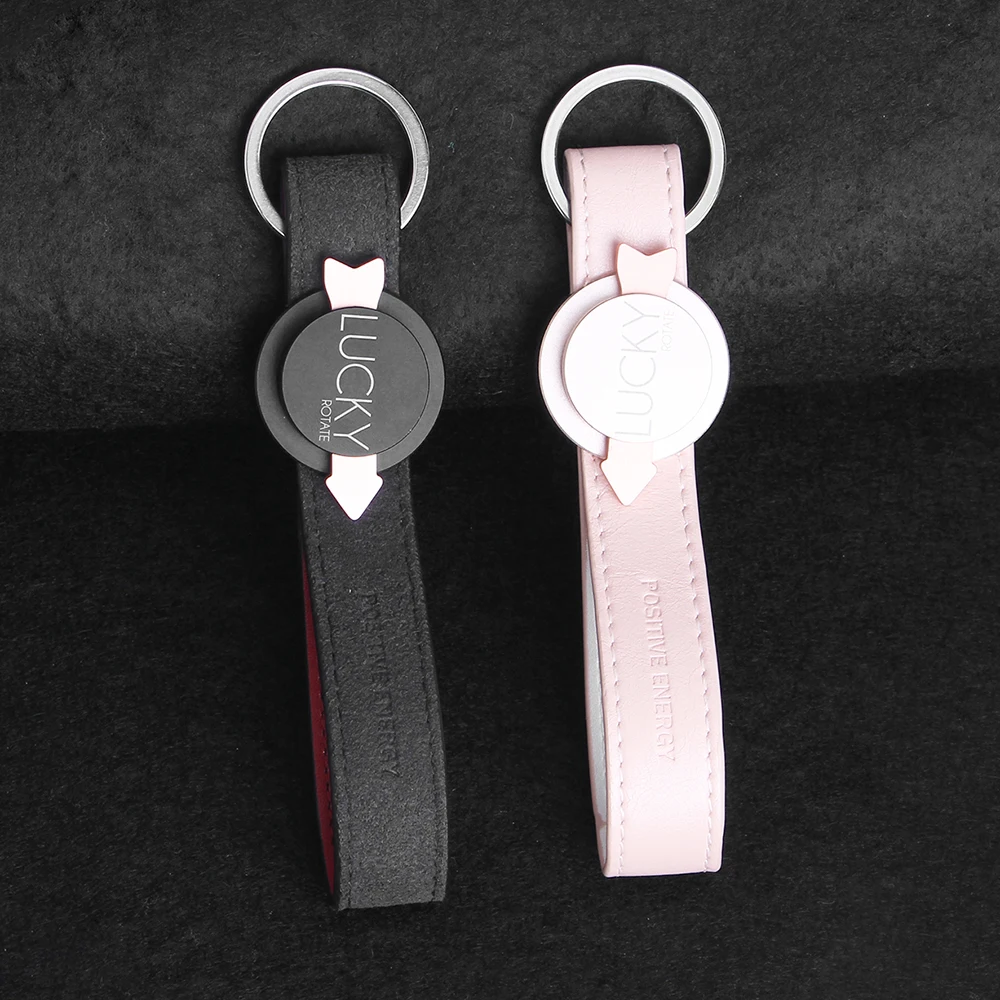 

Creative Pendant Car with Rotating Lucky Ring Keychain Key Loss Car Bag Accessories Gifts Hanger for Girlfriend Boyfriend lover