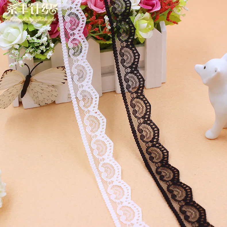 

10yards 2.5cm 1inch non-elastic lace ribbon non-stretch lace trimming for child garment DIY accessories home textile