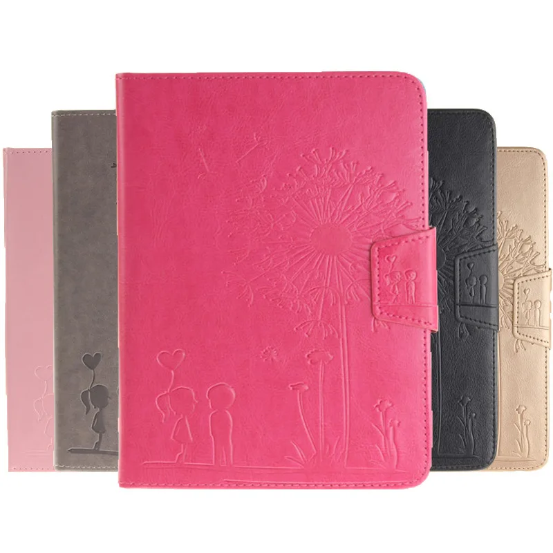 

Fashion Cartoon Dandelion Lovers Painted PU Leather Case For Samsung Galaxy Tab 4 7.0 T230 T231 T235 7 inch Tablet Case+film+pen