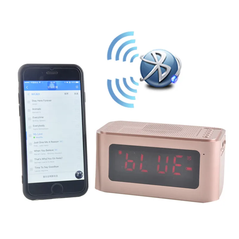 

Light Luminous Electronic Digital Led Alarm Clock With Wireless Bluetooth Speaker Music Sound Box Support Handsfree Call TF Card