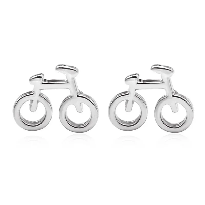 Cute Bike Bicycle Stud Earrings For Women Hollow Circle Geometric Charm