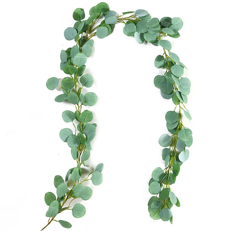 

1m Artificial Silk Hanging Eucalyptus Long Vine Rattan Wedding Party Artificial Fake Plants Ivy Wreath Leaves Vine Decorations
