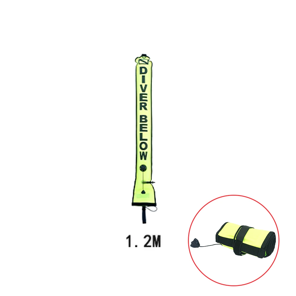 Yellow 1.2M 1 шт. подводное плавание поверхность маркер сигнала буй 1,2 м 1,5 м 1,8 м надувная сигнальная трубка маркер сигнала дайвинг аксессуары для плавания - Цвет: Yellow 1.2M