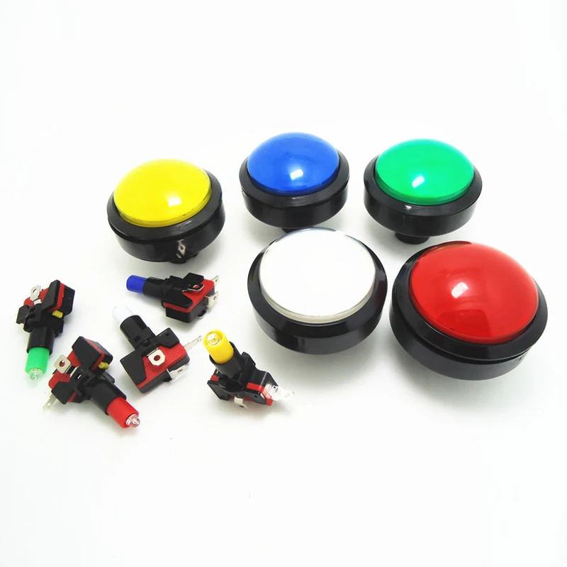 60mm Arcade Button LED Dome Illuminated with Microswitch For JAMMA MAME Game New 