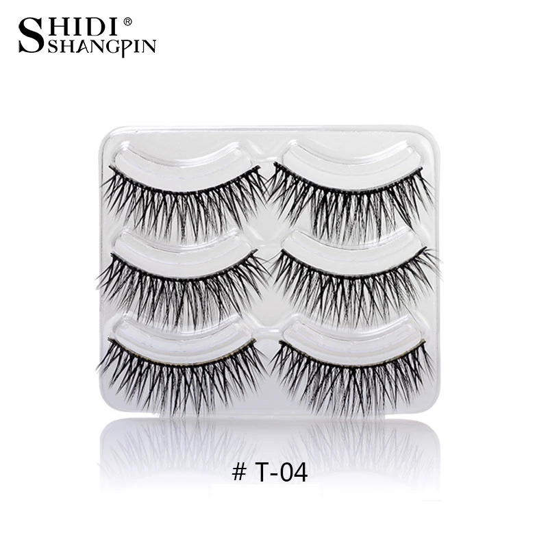 

3 Pairs/lot Wispy Eyelashes Natural False Eyelashes Handmade Long Cross Eyelash Extension Makeup Fake Eye Lashes T04