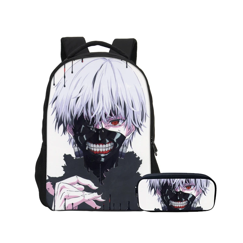 

VEEVANV 2 PCS/SET Fashion Anime Tokyo Ghoul Printing School Backpacks For Boys Girls Bookbags Children Shoulder Bags Mochila