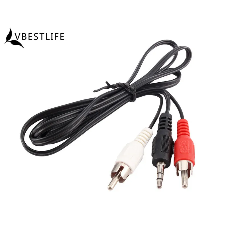 

3.5mm Plug Jack TO 2 RCA Male to Male Audio Adapter Cable For iPod Mp3 Mp4 Player Mobile Phone Mini Plug Jack Stereo Cables